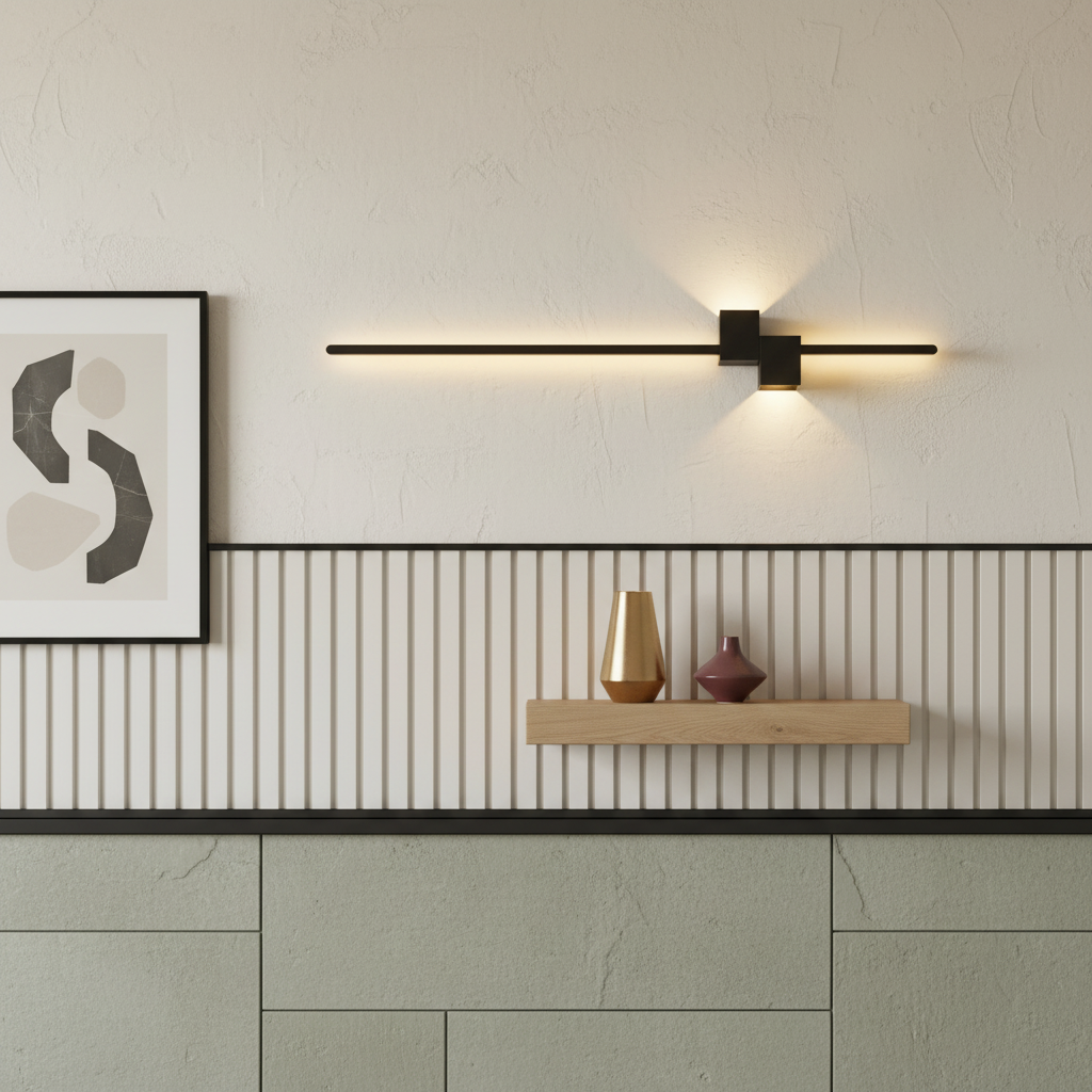 LED аплик MILO LINES 28W Черен Еквивалент 200W