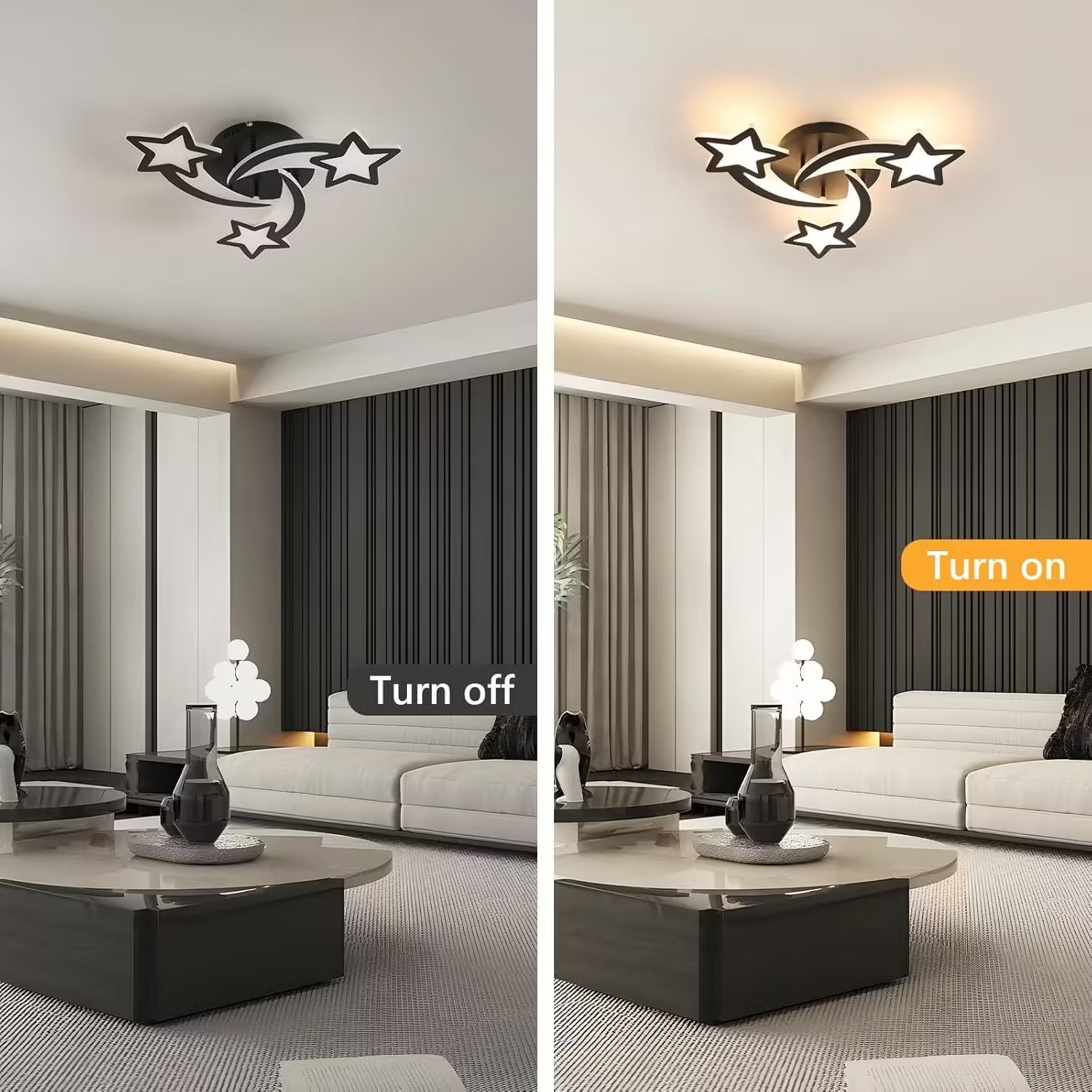LED осветително тяло Mini STAR BLACK Еквивалент 400W Дистанционно