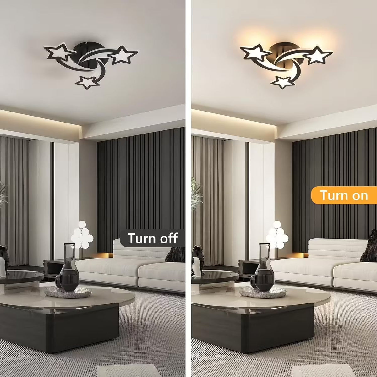LED осветително тяло Mini STAR BLACK Еквивалент 400W Дистанционно