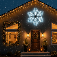 Декоративна LED Снежинка Starfell 78cm Студена Светлина IP44
