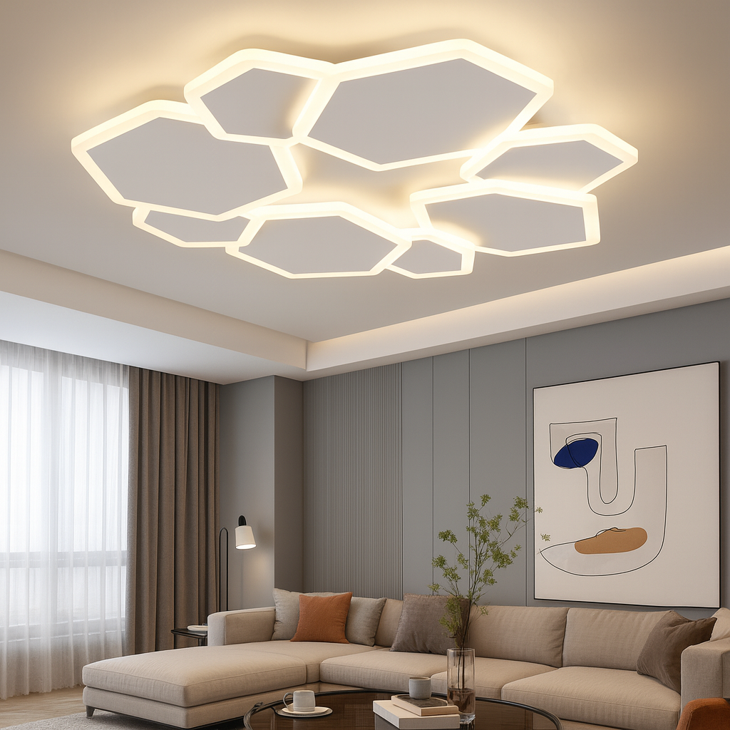 LED осветително тяло VERRA Hexagons 3 функции Еквивалент 650W Дистанционно