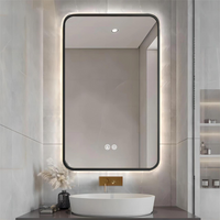 LED огледало 60x80cm с черна рамка, 3 вида светлина, против запотяване и Touch OD041/BK