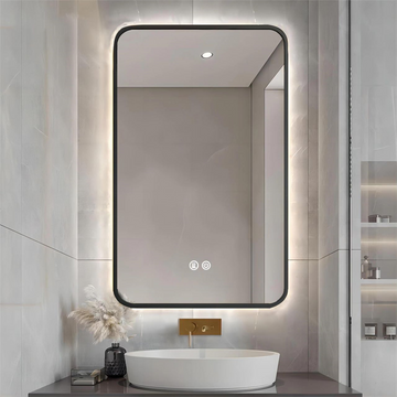 LED огледало 60x80cm с черна рамка, 3 вида светлина, против запотяване и Touch OD041/BK