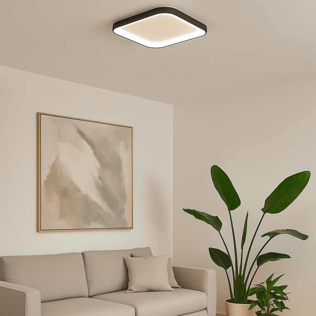 Плафониера LED Black Square 48cm Еквивалент 200W