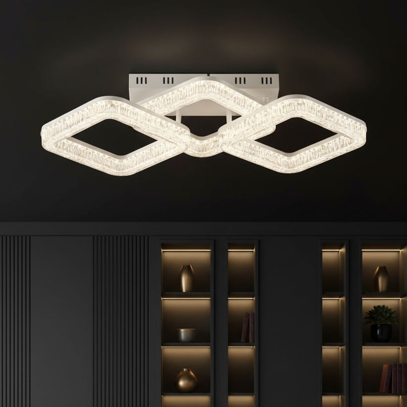 Осветително тяло LED MATEO 3 Square White еквивалент 400W с дистанционно