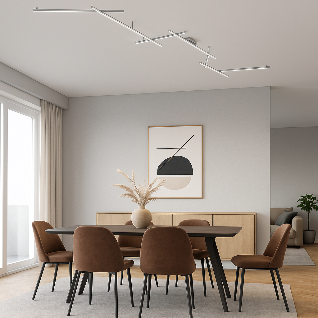 LED осветително тяло INDIRA, регулируемо, сребристо, 345cm, еквивалент 350W