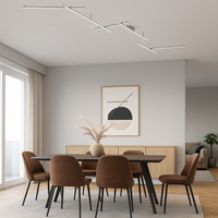 LED осветително тяло INDIRA, регулируемо, сребристо, 345cm, еквивалент 350W