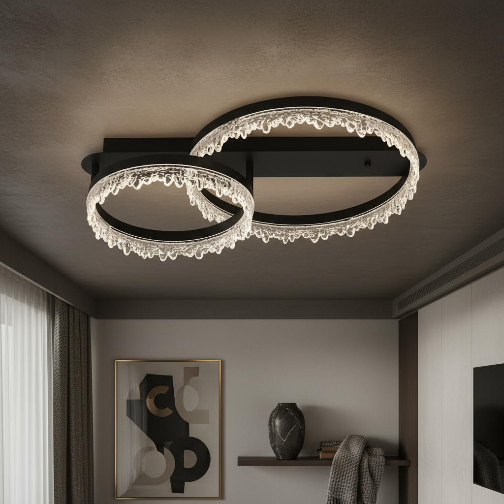 LED осветително тяло 2 CIRCLE VALS Еквивалент 300W С дистанционно