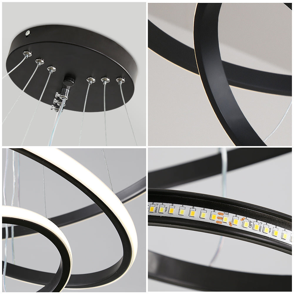 LED осветително тяло 96W Catalonia 3 сегмента Black еквивалент 400W