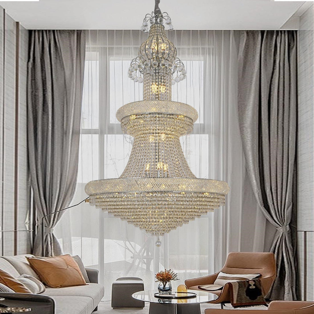 Полилей кристал LUXURY Chrome 158cm -P82403