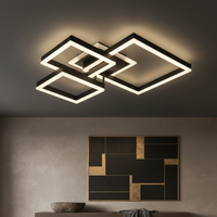Осветително тяло LED KENO 3 SQUARES Black еквивалент 400W с дистанционно