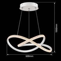 LED осветително тяло Infinity White, висящо, еквивалент 500W, с дистанционно