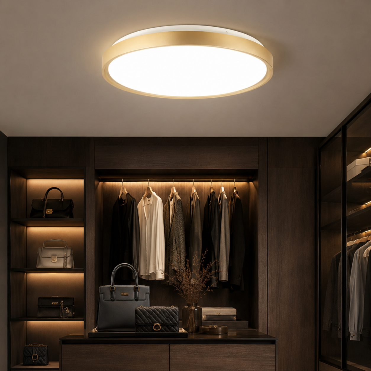 LED плафон GLOW Златист Кръгъл 50CM – еквивалент 250W