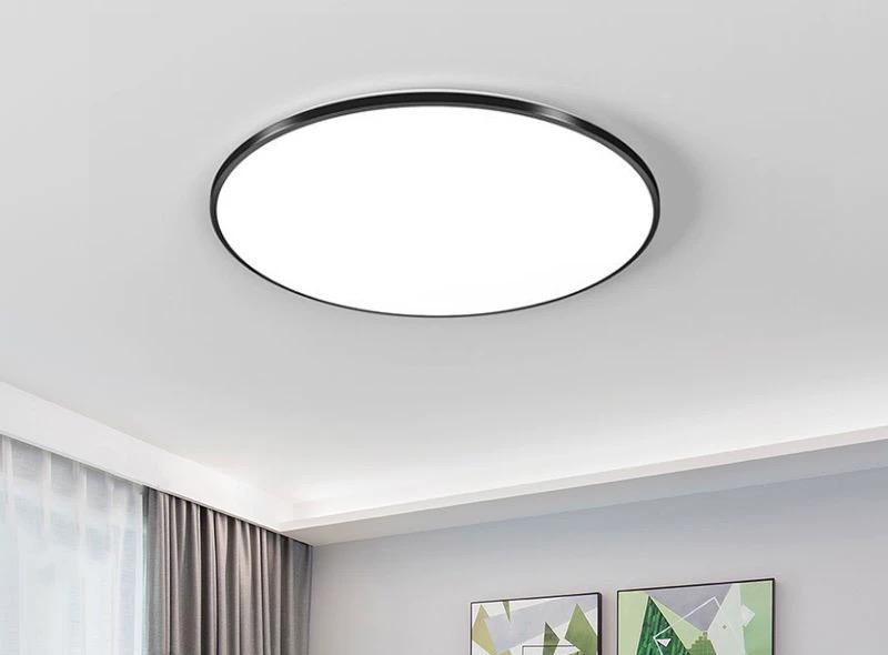Кръгла LED плафониера 50cm IP44 ULTRA-THIN BLACK Еквивалент 600W