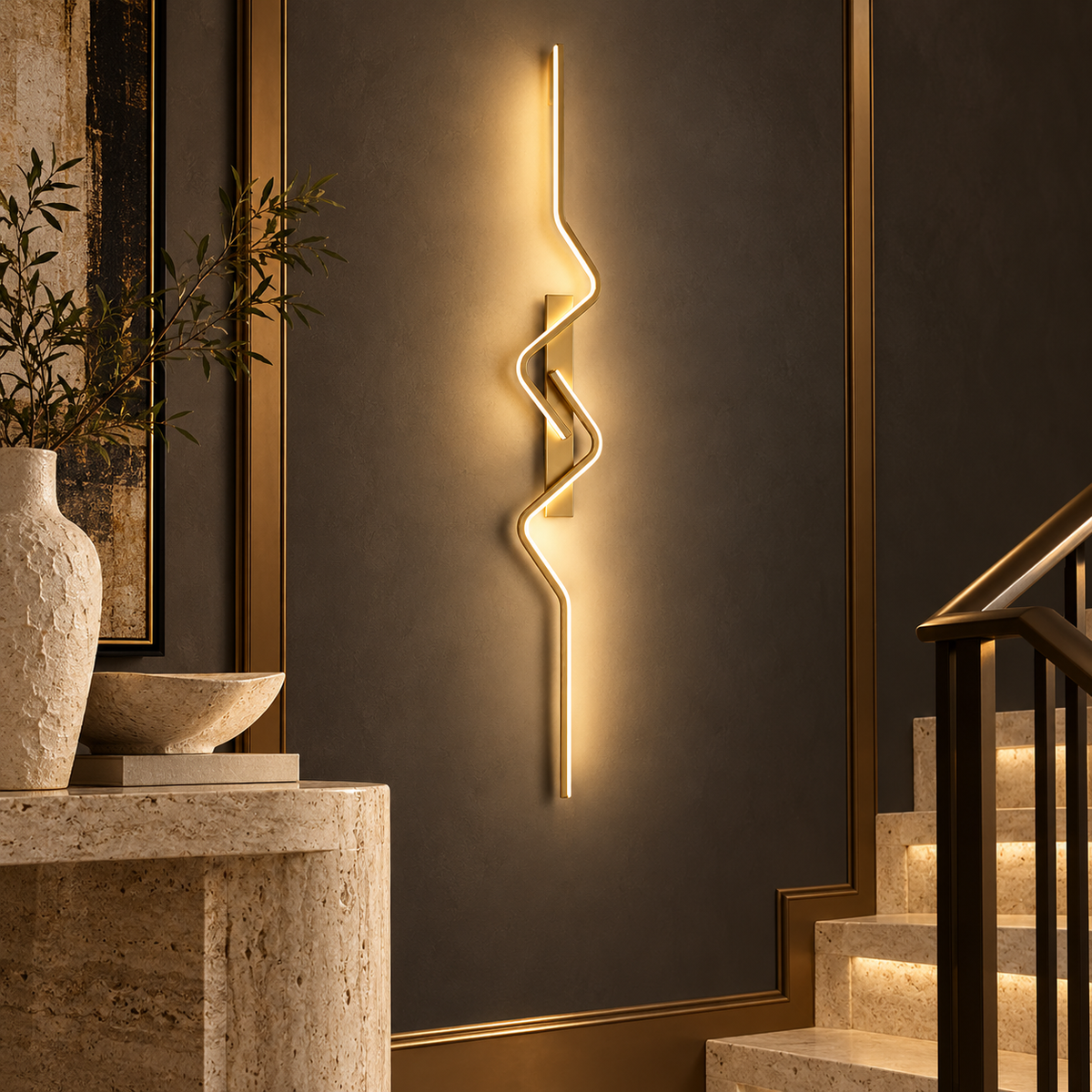 LED стенен аплик BEZY Златист 80 cm