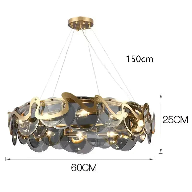 Полилей HARA Gold 8xE14 Ø60CM