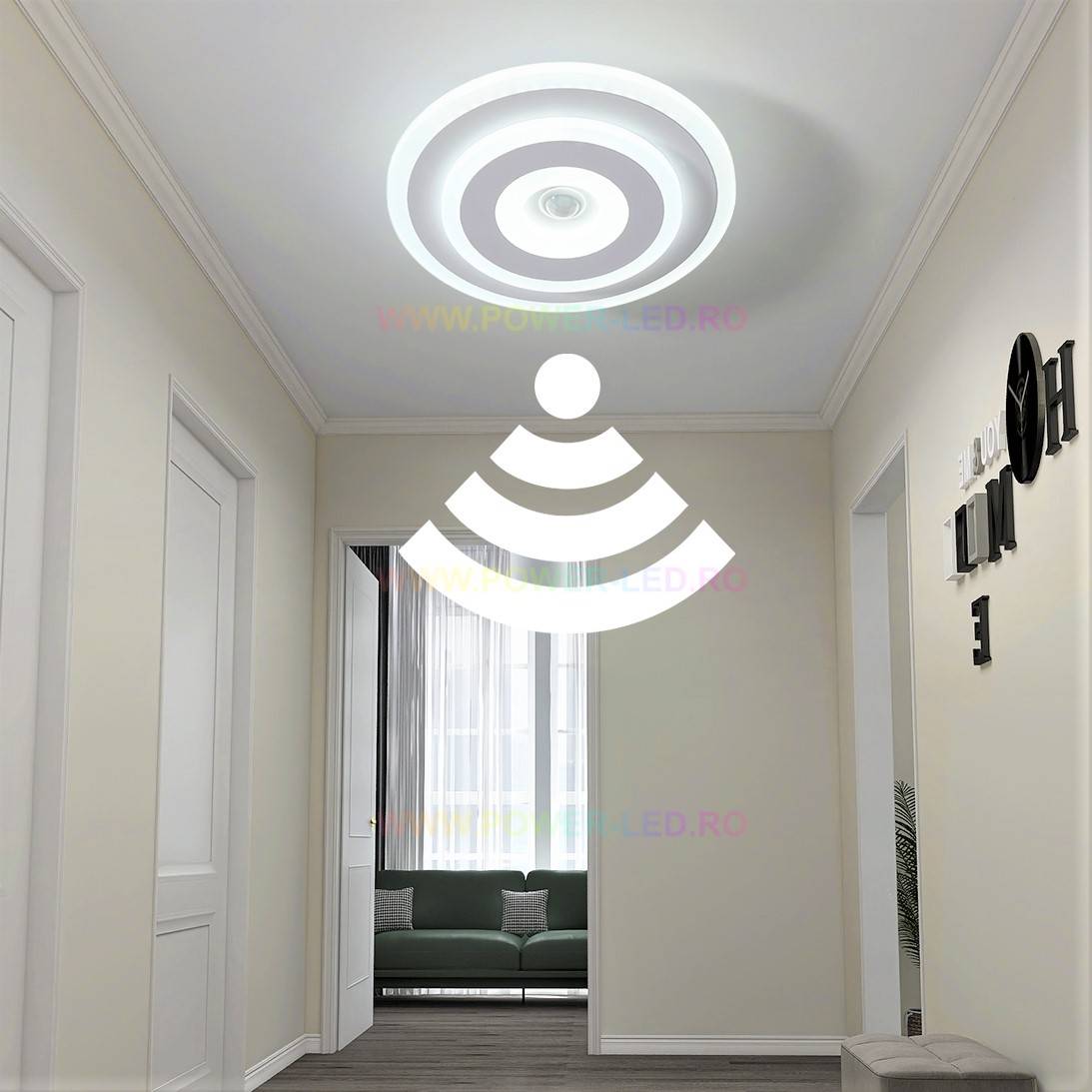 LED осветително тяло 24W кръгло със сензор за движение, еквивалент 150W