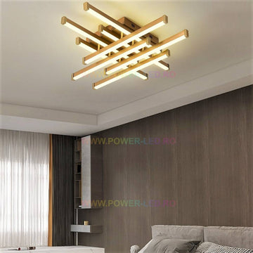 LED осветително тяло 160W 8 LINES Design Gold с дистанционно