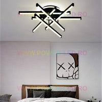 LED осветително тяло 150W 6 LINES Design Round Black с дистанционно