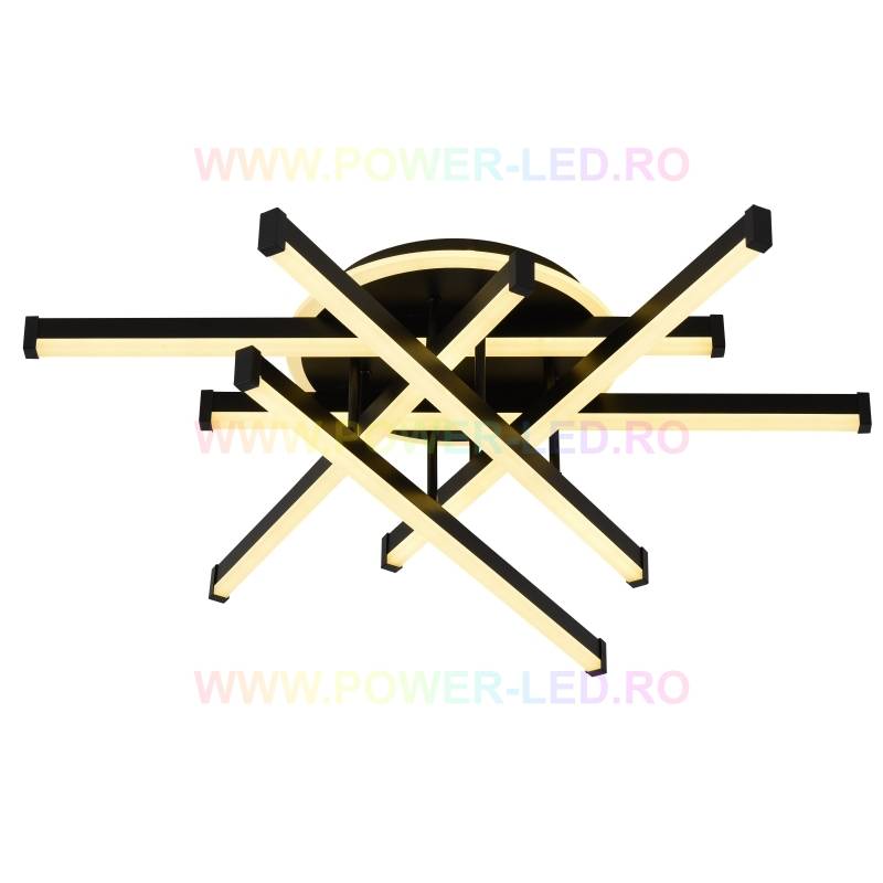 LED осветително тяло 150W 6 LINES Design Round Black с дистанционно