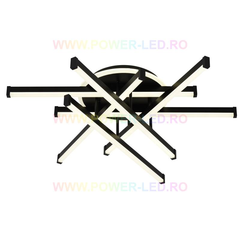 LED осветително тяло 150W 6 LINES Design Round Black с дистанционно