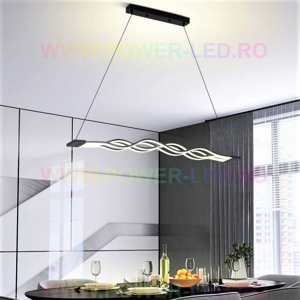LED осветително тяло Waves Black еквивалент 800W с дистанционно