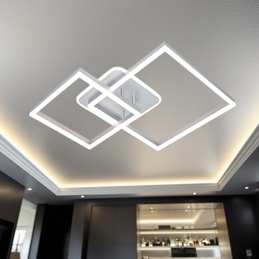 Осветително тяло LED TWO SQUARE SILVER Еквивалент 600W Дистанционно управление