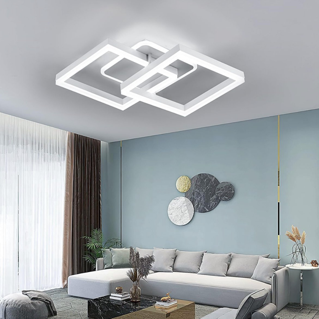 Осветително тяло LED TWO SQUARE SILVER Еквивалент 600W Дистанционно управление