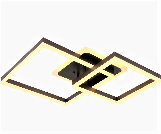 LED осветително тяло TWO SQUARE Кафяво Еквивалент 600W Дистанционно