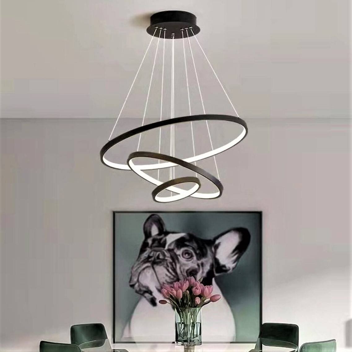 LED осветително тяло WONDER Black 3 Segmente еквивалент 600W с дистанционно