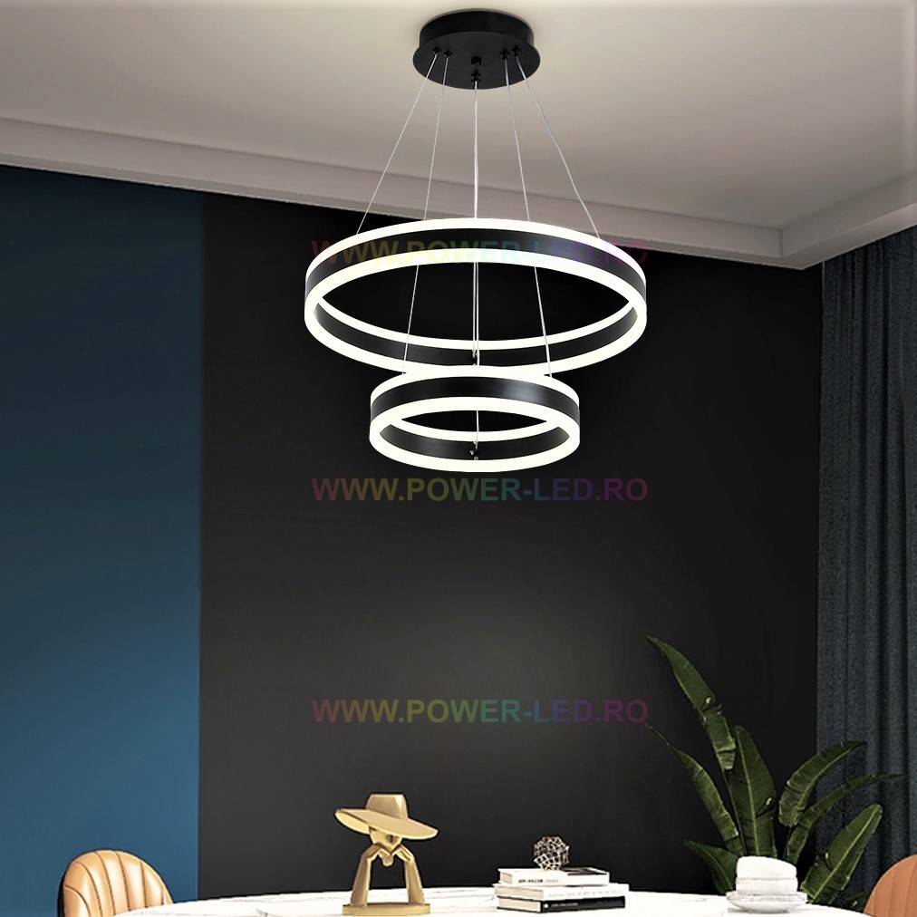 LED осветително тяло 204W KING Black 2 сегмента с дистанционно
