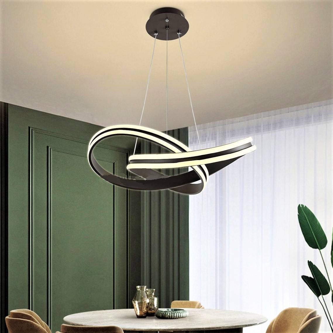 LED осветително тяло 192W Bianca Wenge 2 сегмента с дистанционно, еквивалент 500W