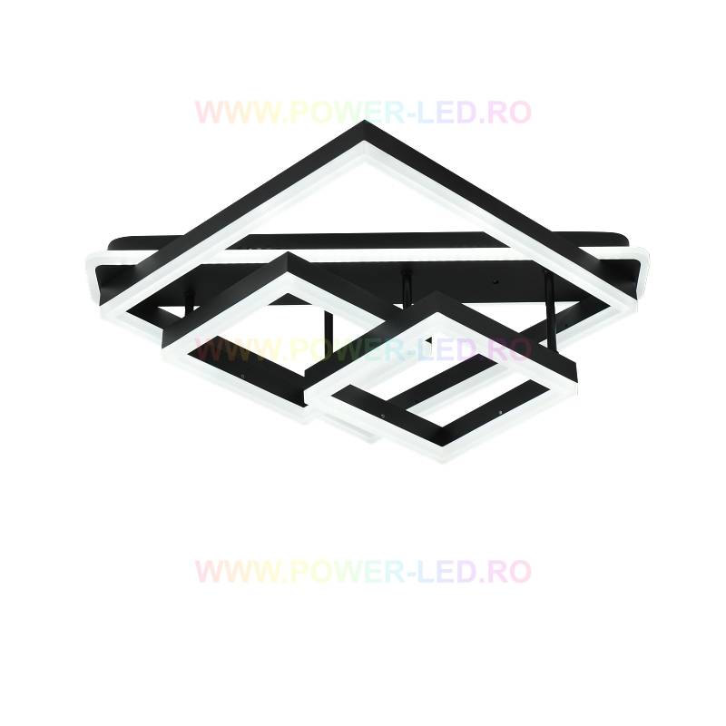 LED осветително тяло ALLIS SQUARES Black Еквивалент 800W С дистанционно