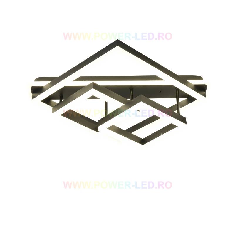LED осветително тяло ALLIS SQUARES Black Еквивалент 800W С дистанционно