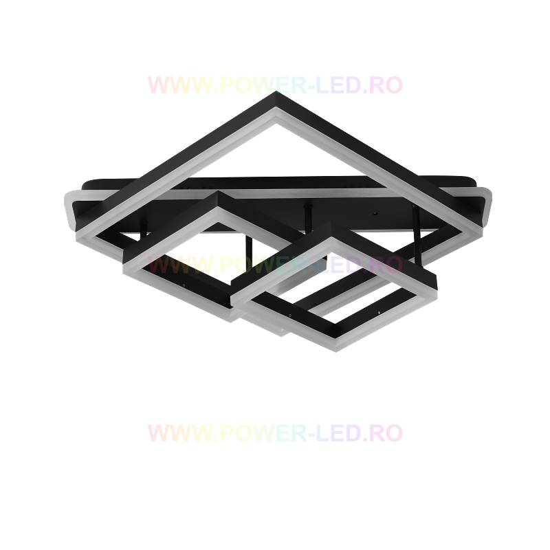 LED осветително тяло ALLIS SQUARES Black Еквивалент 800W С дистанционно