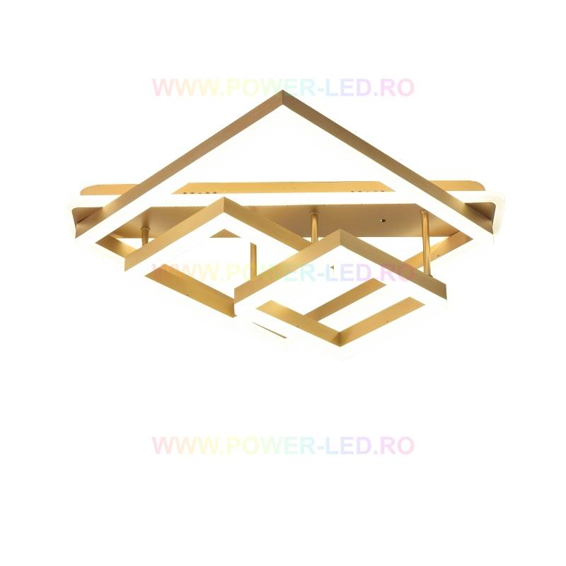 LED осветително тяло ALLIS SQUARES Gold Еквивалент 800W Дистанционно управление