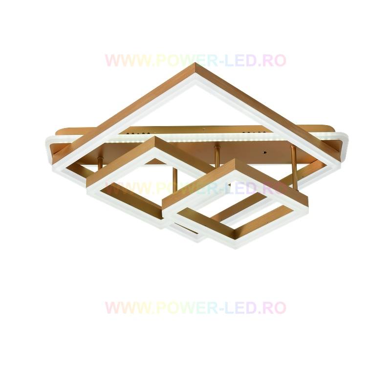 LED осветително тяло ALLIS SQUARES Gold Еквивалент 800W Дистанционно управление