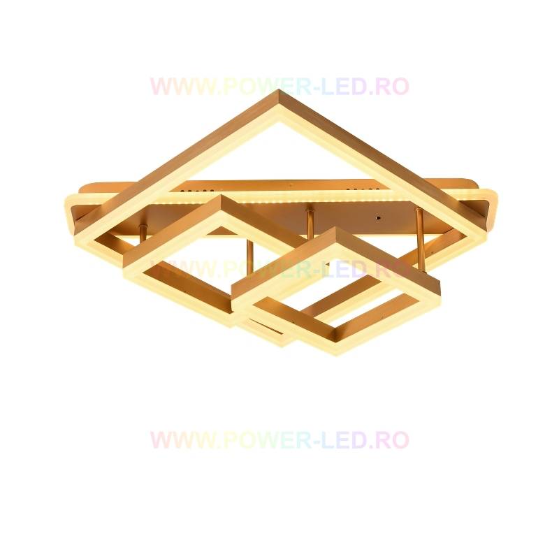 LED осветително тяло ALLIS SQUARES Gold Еквивалент 800W Дистанционно управление