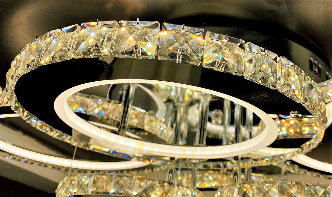 LED осветително тяло 120W Кристал 3 CIRCLE дизайн с дистанционно
