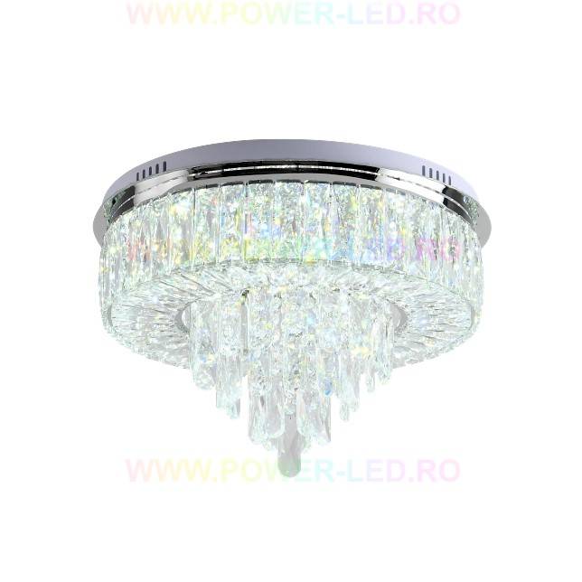 Lustra Led 100W Elegance Circle Maxi Cristal Telecomanda Lighting Fixtures