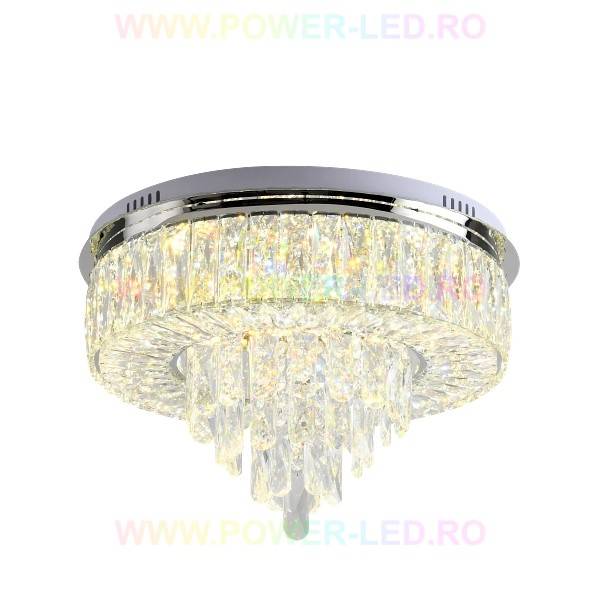 Lustra Led 100W Elegance Circle Maxi Cristal Telecomanda Lighting Fixtures