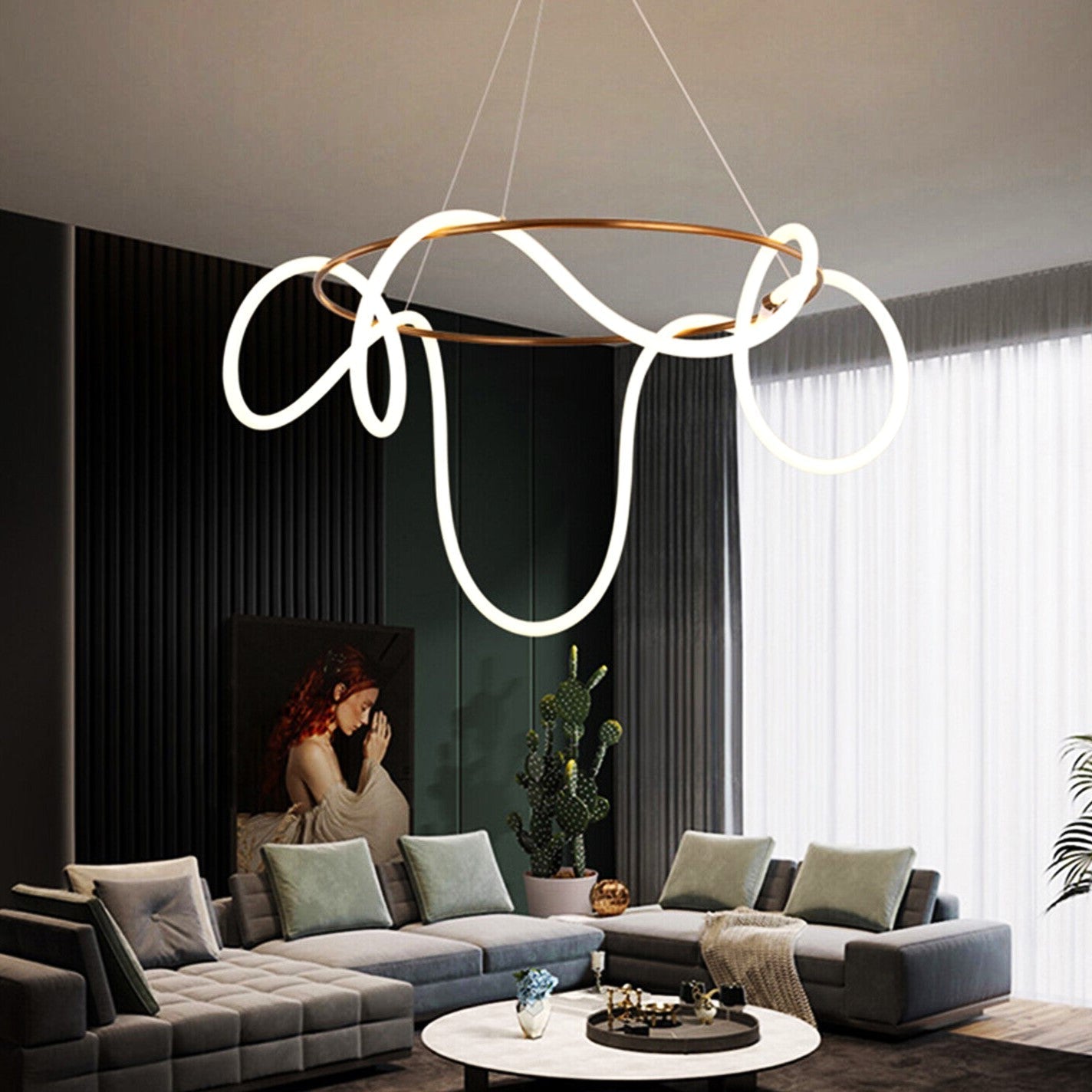 LED осветително тяло Nordic Golden Tube еквивалент 400W с дистанционно
