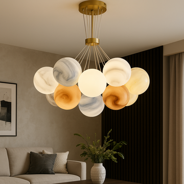 Осветително тяло LED Abajur Planets Gold Bundle, 3 вида светлина и дистанционно