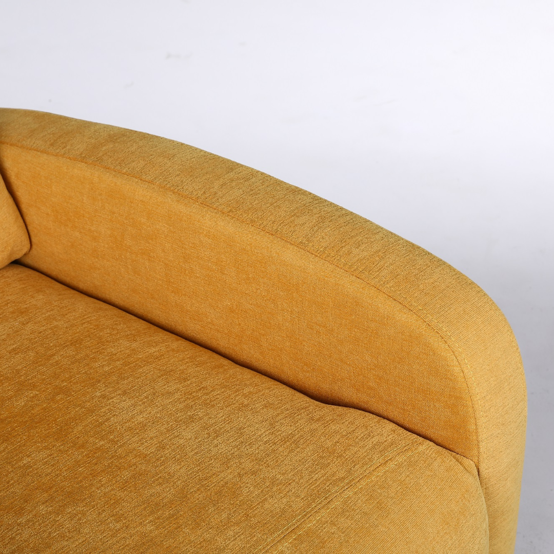 Релакс фотьойл с механизъм Recliner, текстил жълт