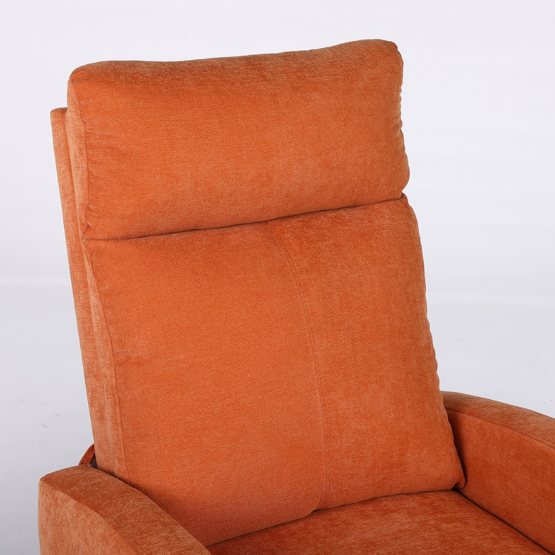 Релакс фотьойл с механизъм Recliner, текстил, оранжев
