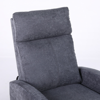 Релакс фотьойл с механизъм Recliner, тъмно сив текстил