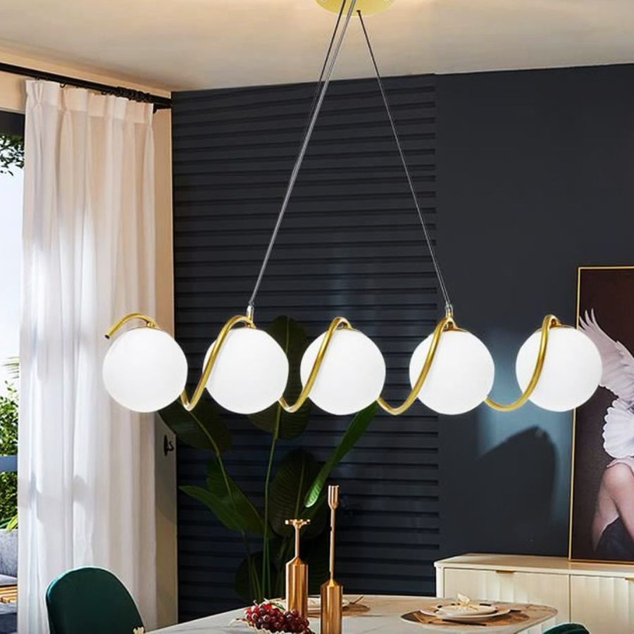 Осветително тяло Абажур MAT GOLD Линейна 5xE27 Spiral MX165-5