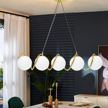 Осветително тяло Абажур MAT GOLD Линейна 5xE27 Spiral MX165-5