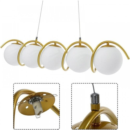 Осветително тяло Абажур MAT GOLD Линейна 5xE27 Spiral MX165-5