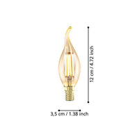 Bec Led E14 4W 1700K Filament Flacara Fumuriu Dimabil Bulb